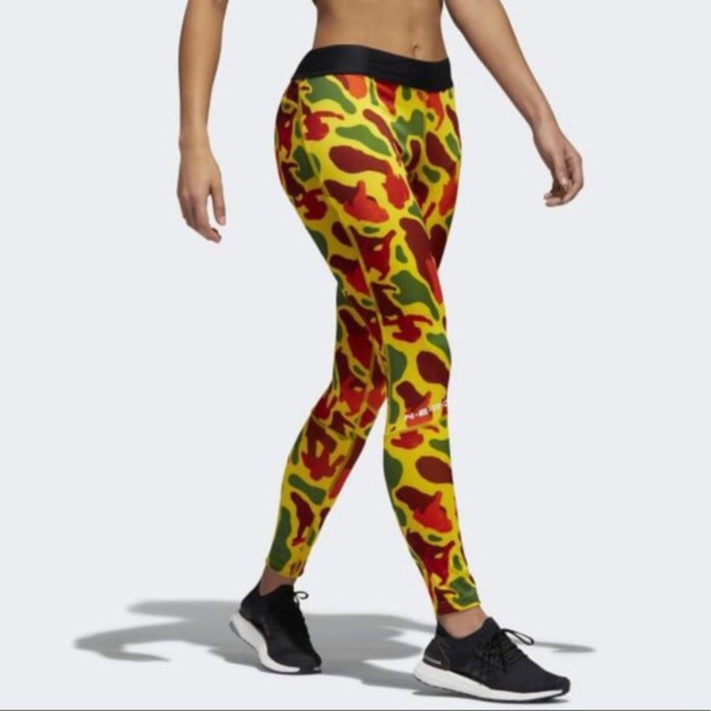 ADIDAS Nerd Leggings Tech Fit Small Yellow Climalite